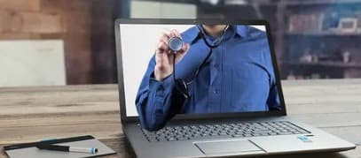 Patient on a video consultation call with Dr. Maphanga